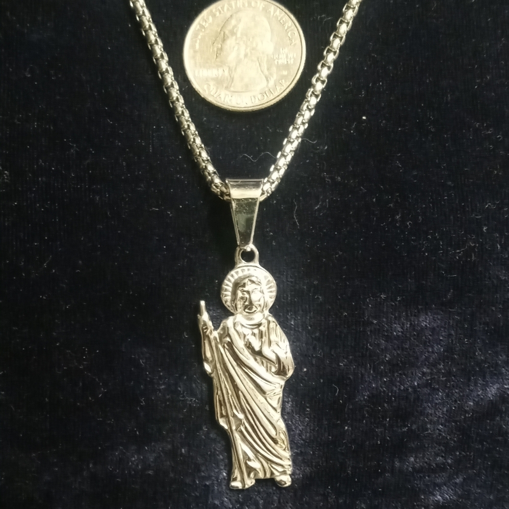 Stainless steel saint Jude design necklace
